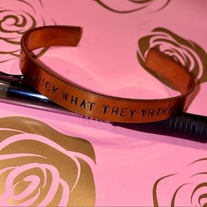 Stamped rose gold bracelet